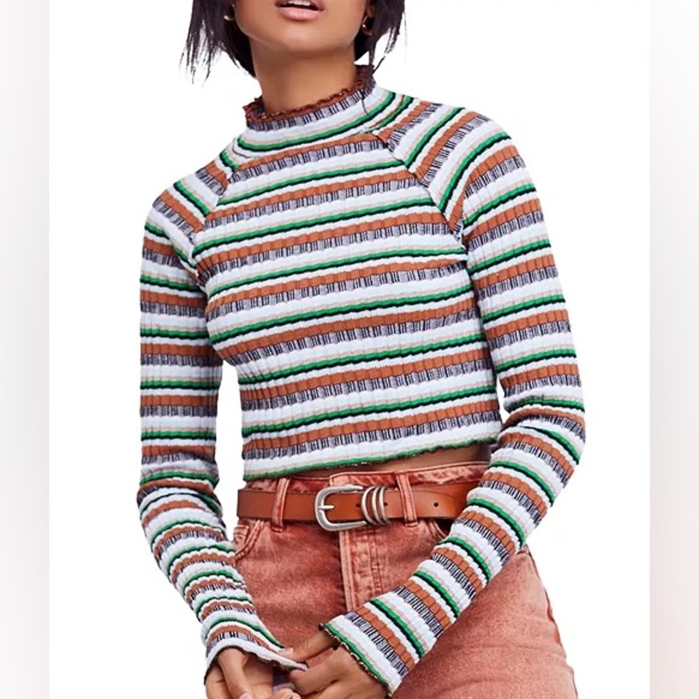 Free People Mirror Mock-Neck Top